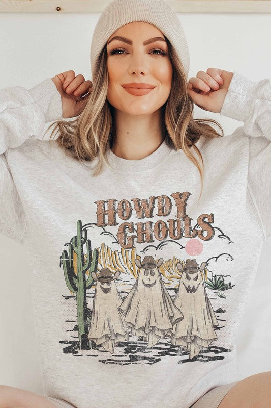 HOWDY GHOULS GRAPHIC SWEATSHIRT PLUS SIZE