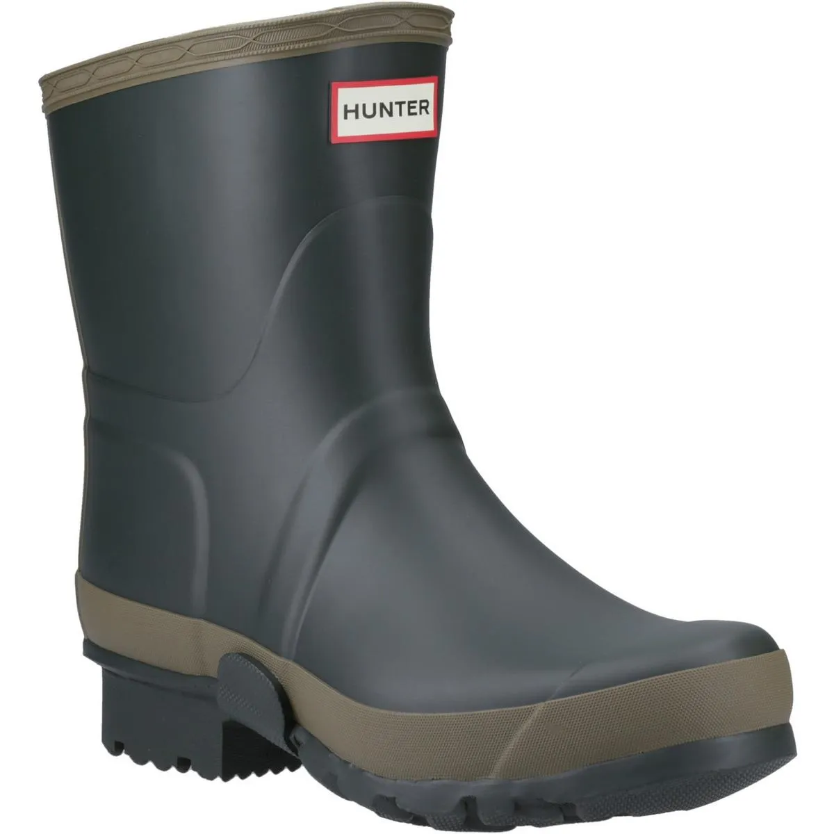 Hunter Gardener Short Wellington Boot Dark Olive/Clay