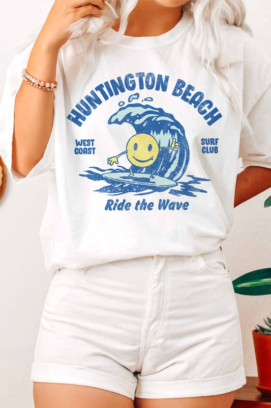 HUNTINGTON BEACH GRAPHIC TEE PLUS SIZE