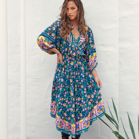 Jasmine Midi Dress Posy Print