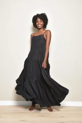 Jenna Maxi Backless Dress in Black