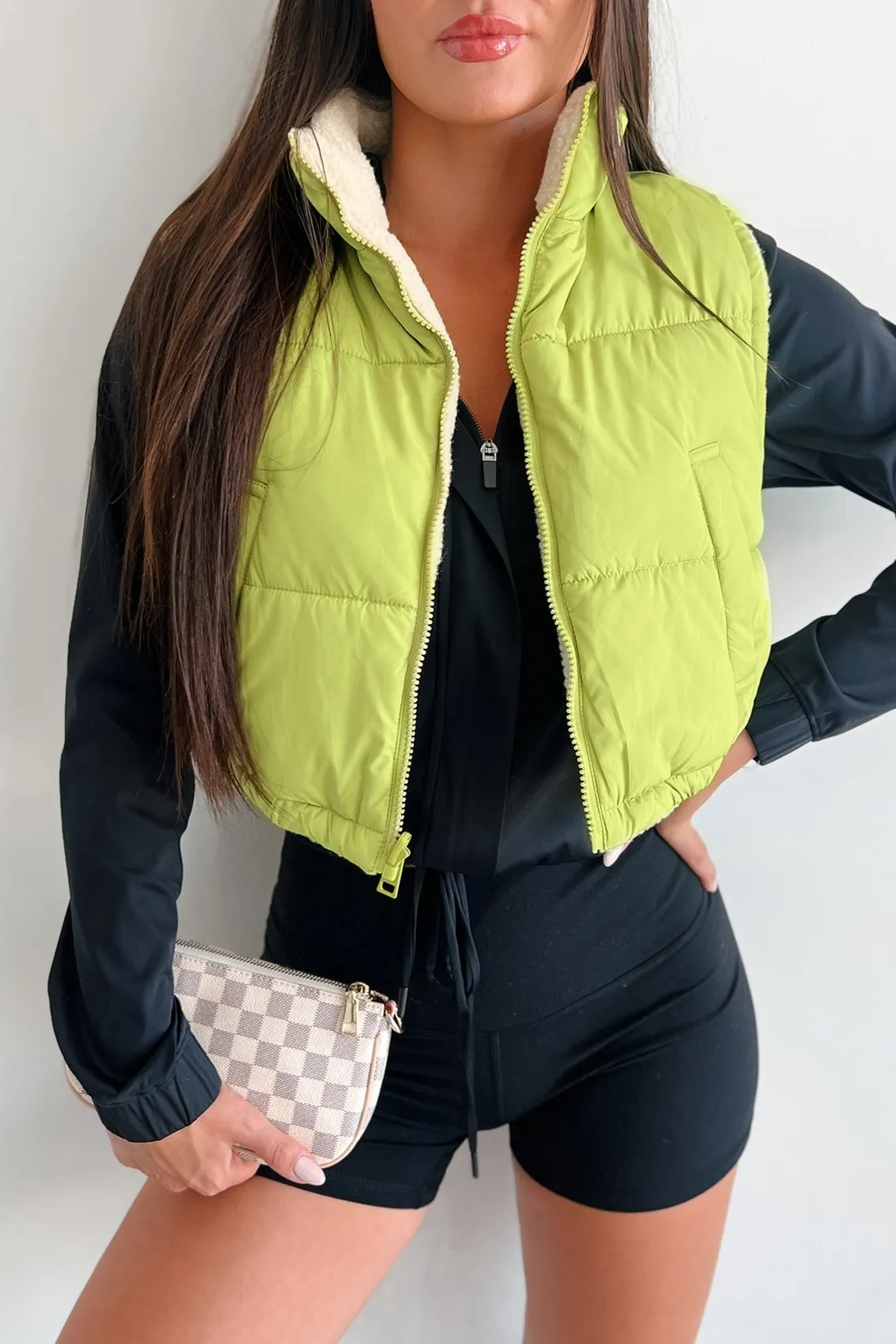 Lifelong Memories Reversible Puffer Vest (Lime)