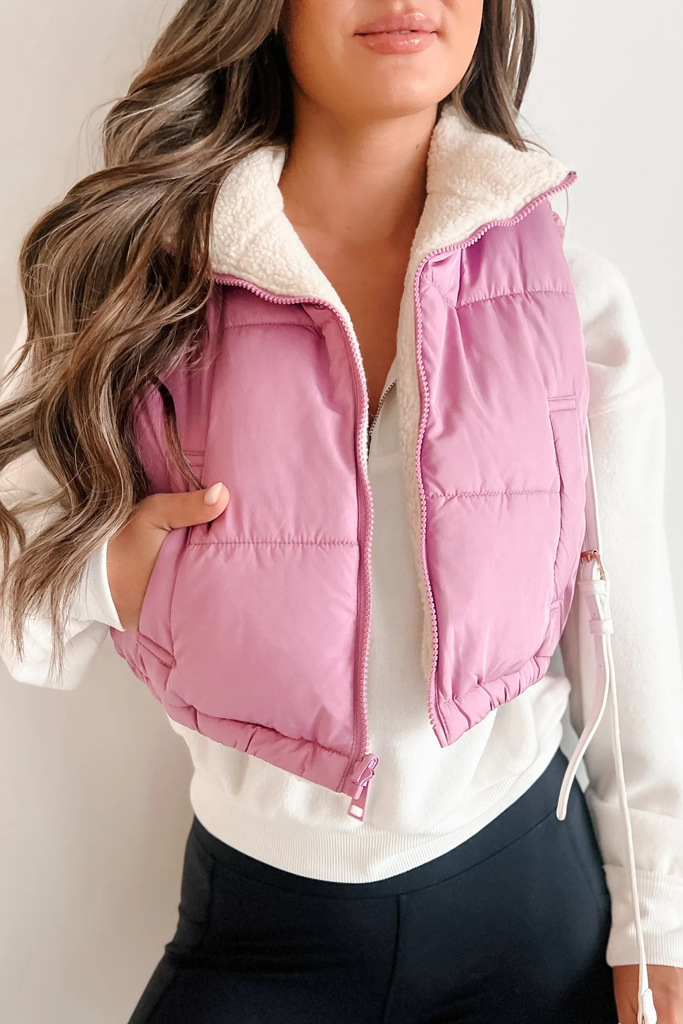 LIFELONG MEMORIES REVERSIBLE PUFFER VEST (VINTAGE PLU