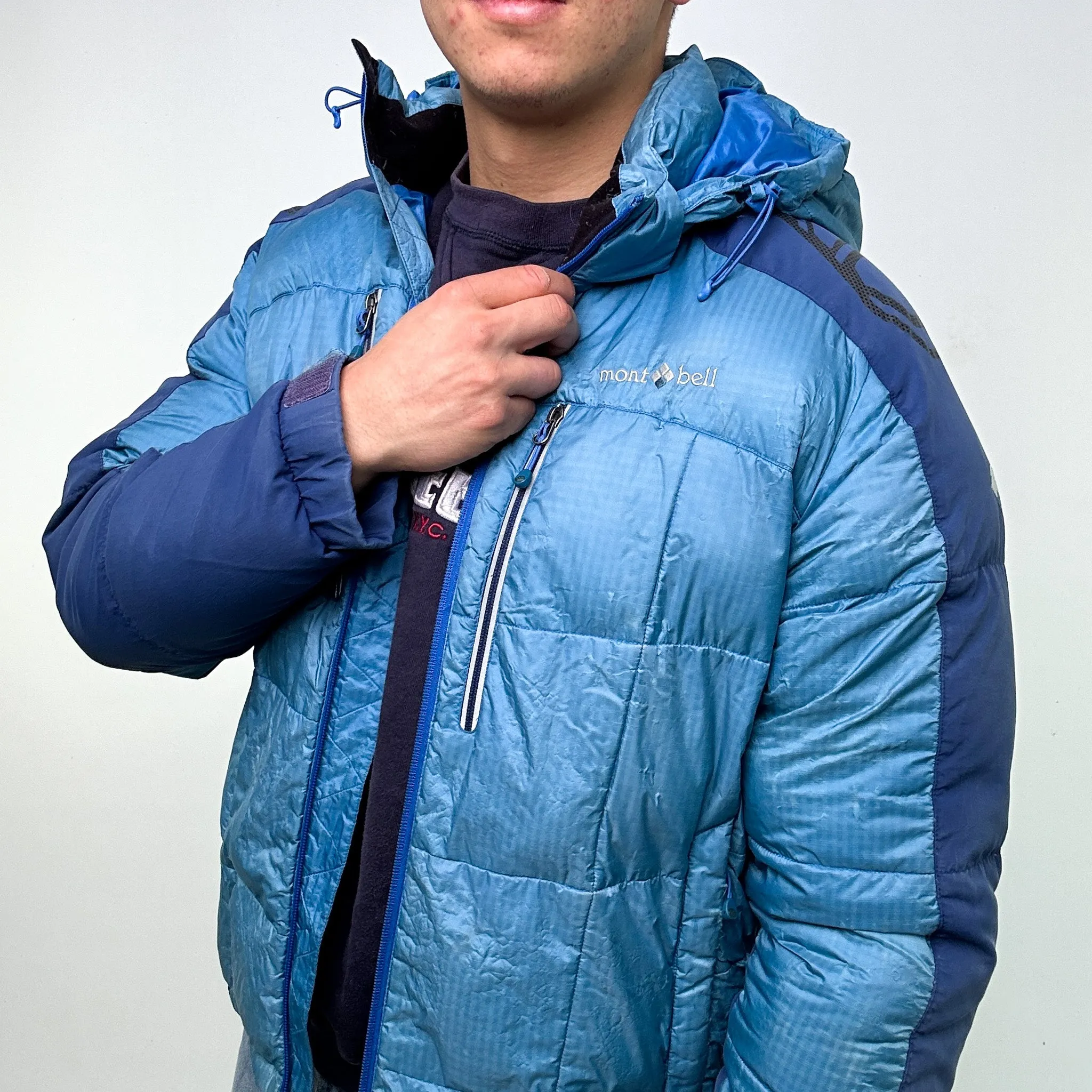 Light Blue y2ks Montbell Puffer Jacket Coat (L)