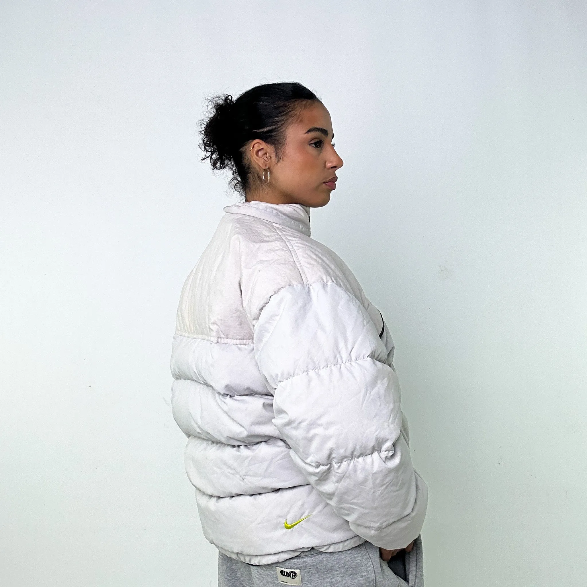 Light Grey 90s NIKE Puffer Jacket Coat (L)