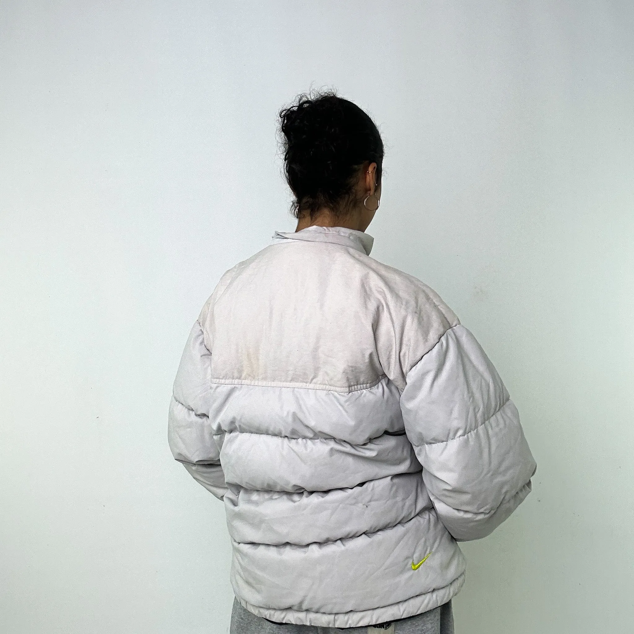 Light Grey 90s NIKE Puffer Jacket Coat (L)