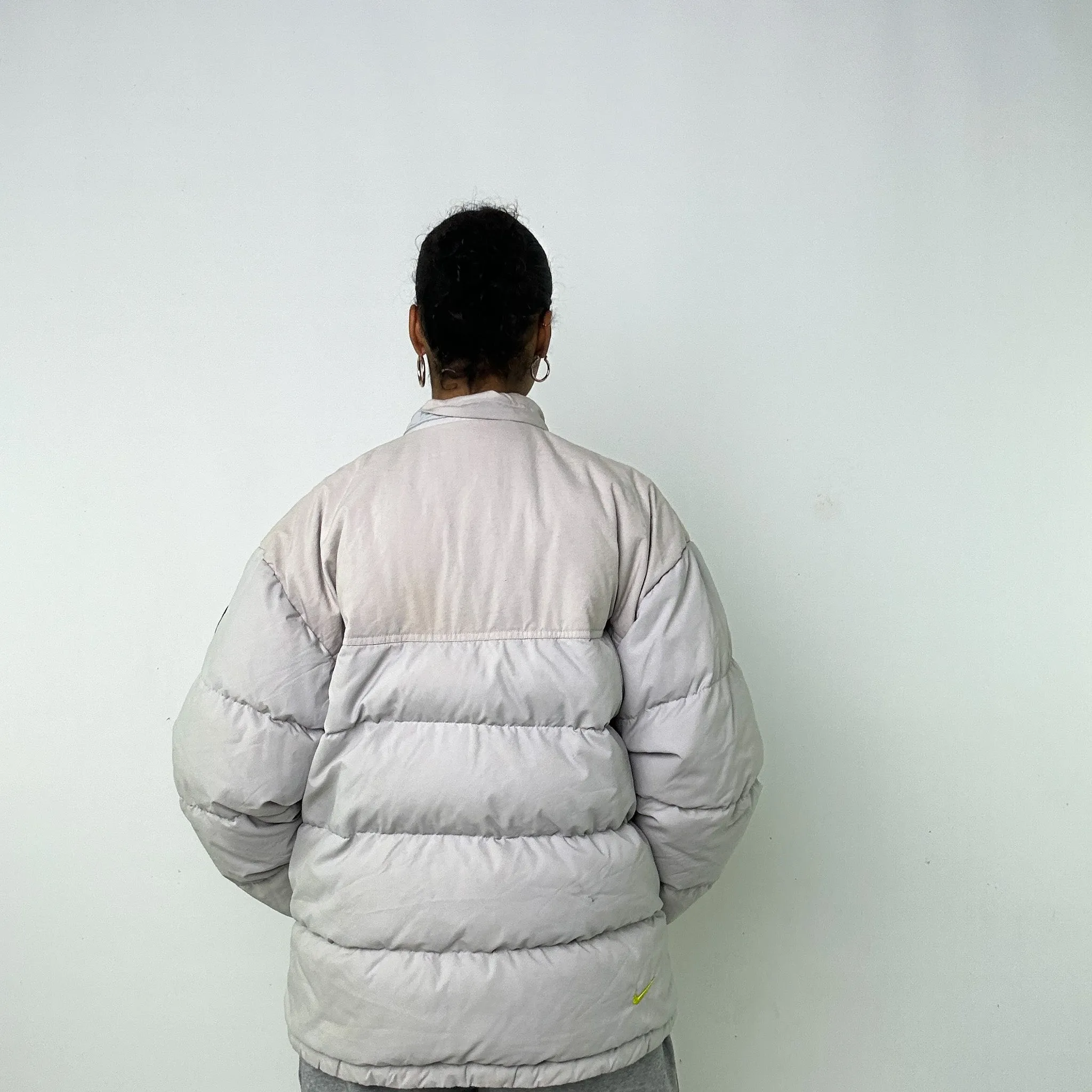 Light Grey 90s NIKE Puffer Jacket Coat (L)