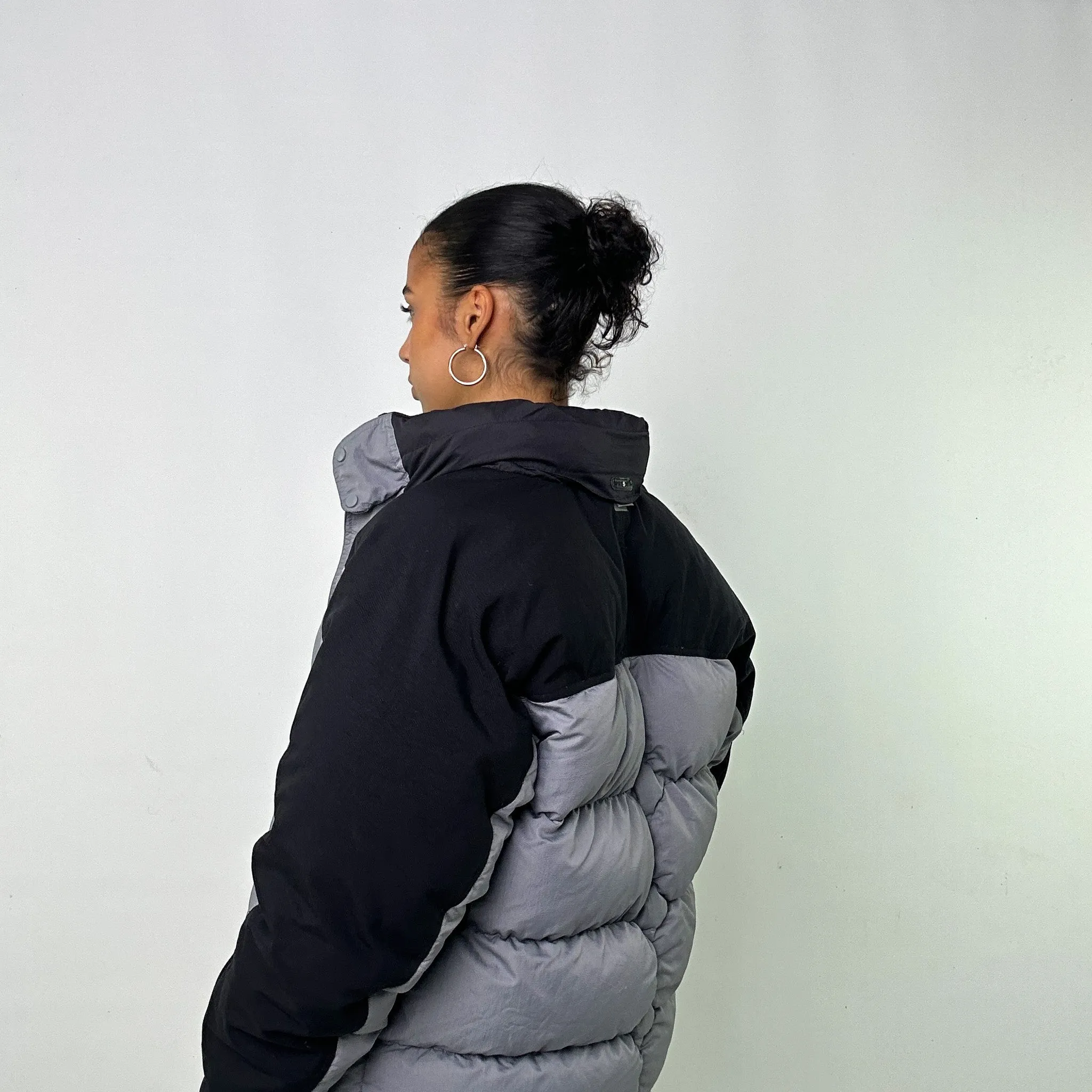 LIGHT GREY Y2KS NIKE PUFFER JACKET COAT (