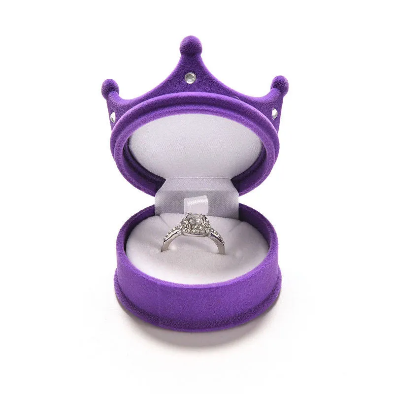 Lovely Princess Crown Shape Jewelry Box Cosmetic Cases Storage Boxes For Necklace ring earring 4colors Wedding Gift Box SM6