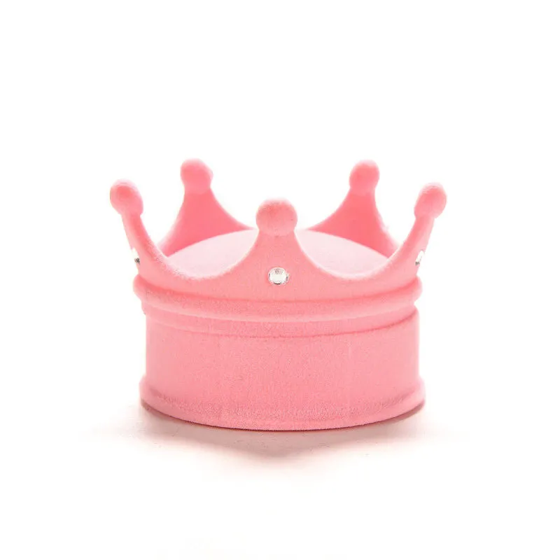 Lovely Princess Crown Shape Jewelry Box Cosmetic Cases Storage Boxes For Necklace ring earring 4colors Wedding Gift Box SM6