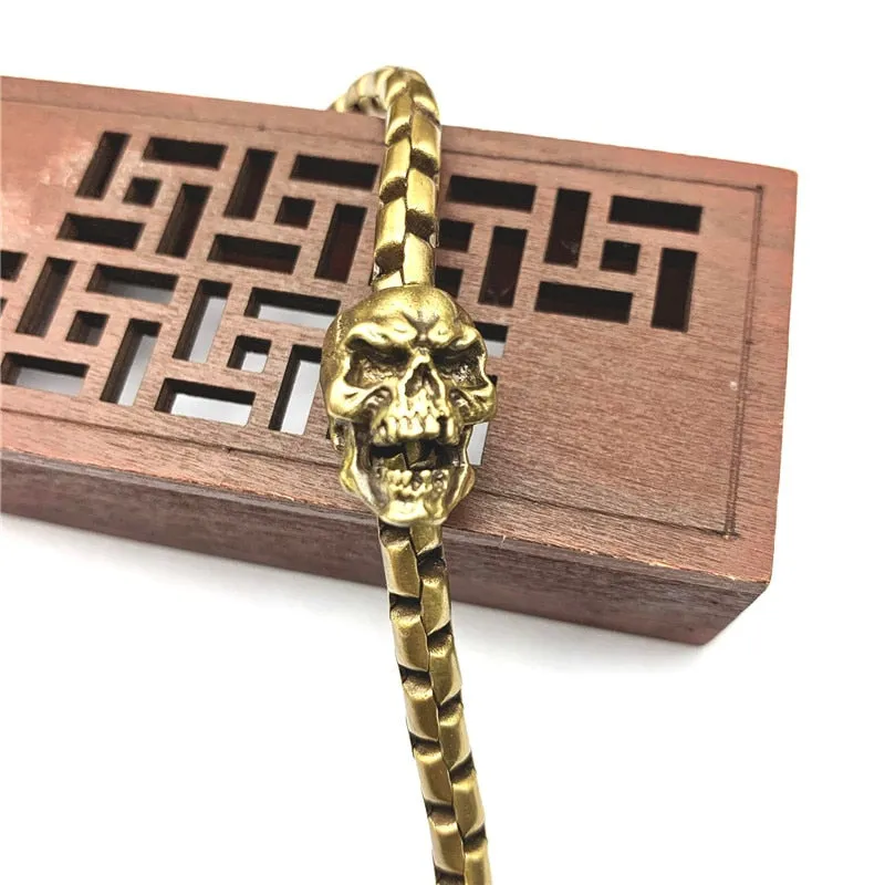 Lucky Mantra Brass Vintage Skull Bracelet