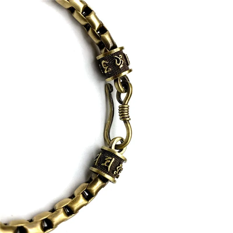 Lucky Mantra Brass Vintage Skull Bracelet