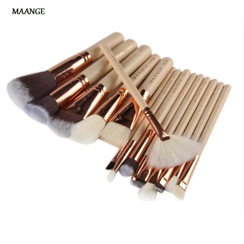 MAANGE 15Pcs Professional Makeup Brush Foundation Concealer Eye Shadows Powder Make Up Brushes Tools Cosmetic maquiage