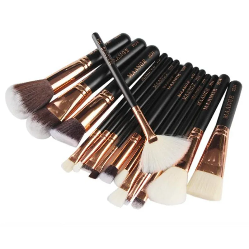 MAANGE 15Pcs Professional Makeup Brush Foundation Concealer Eye Shadows Powder Make Up Brushes Tools Cosmetic maquiage