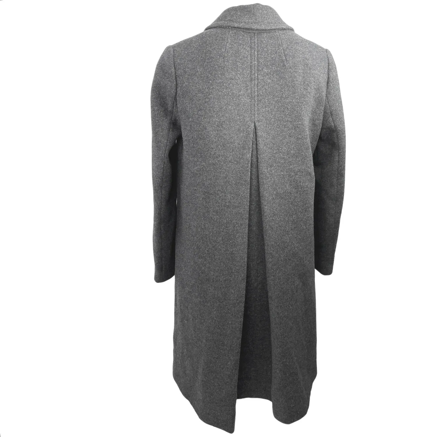 Madewell Alonzo Grey Wool Boucle Long Button Pockets Trench Over Coat Jacket 2