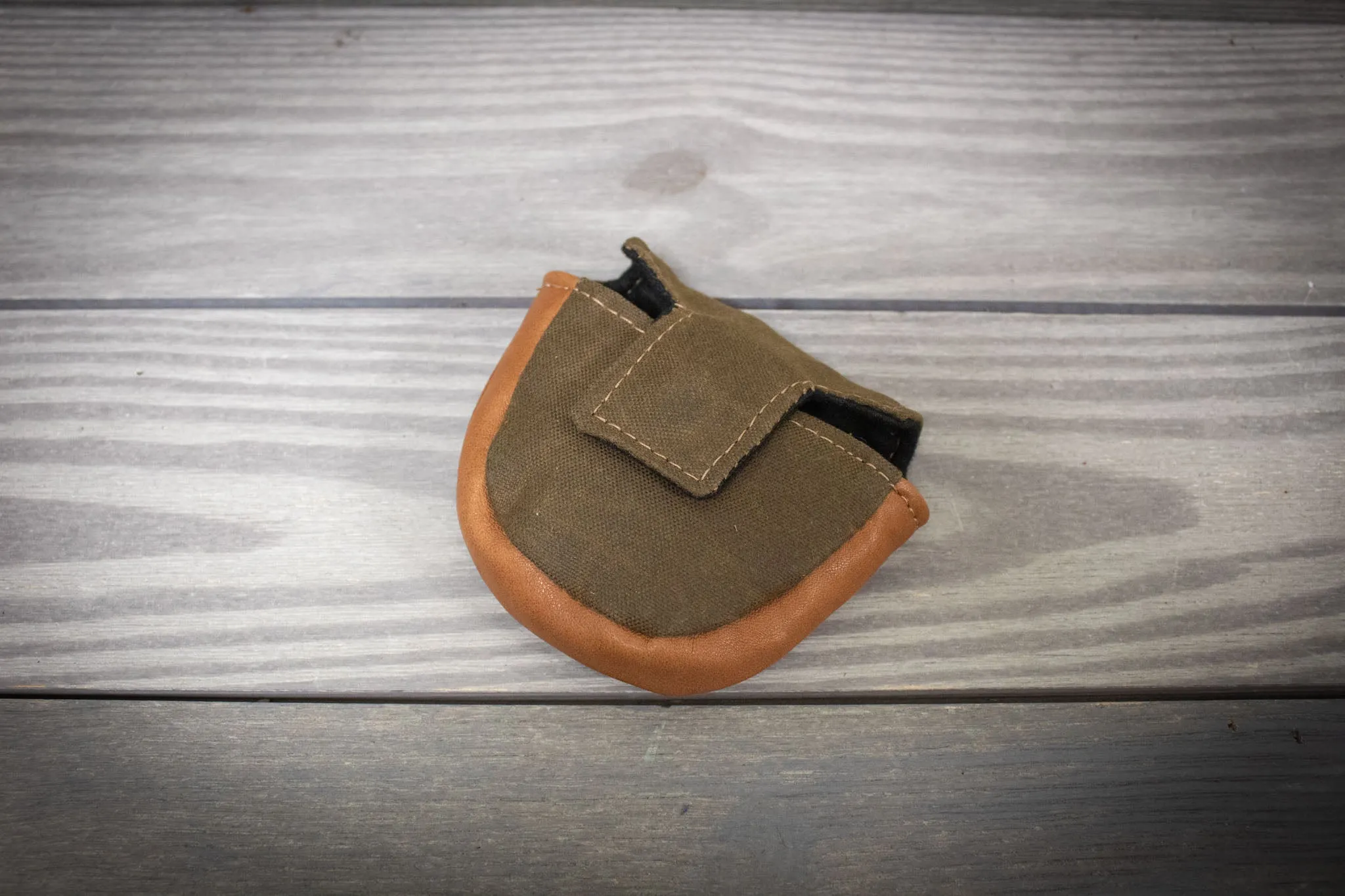 Mallet Style Putter Cover- Waxed Cotton Duck and Leather