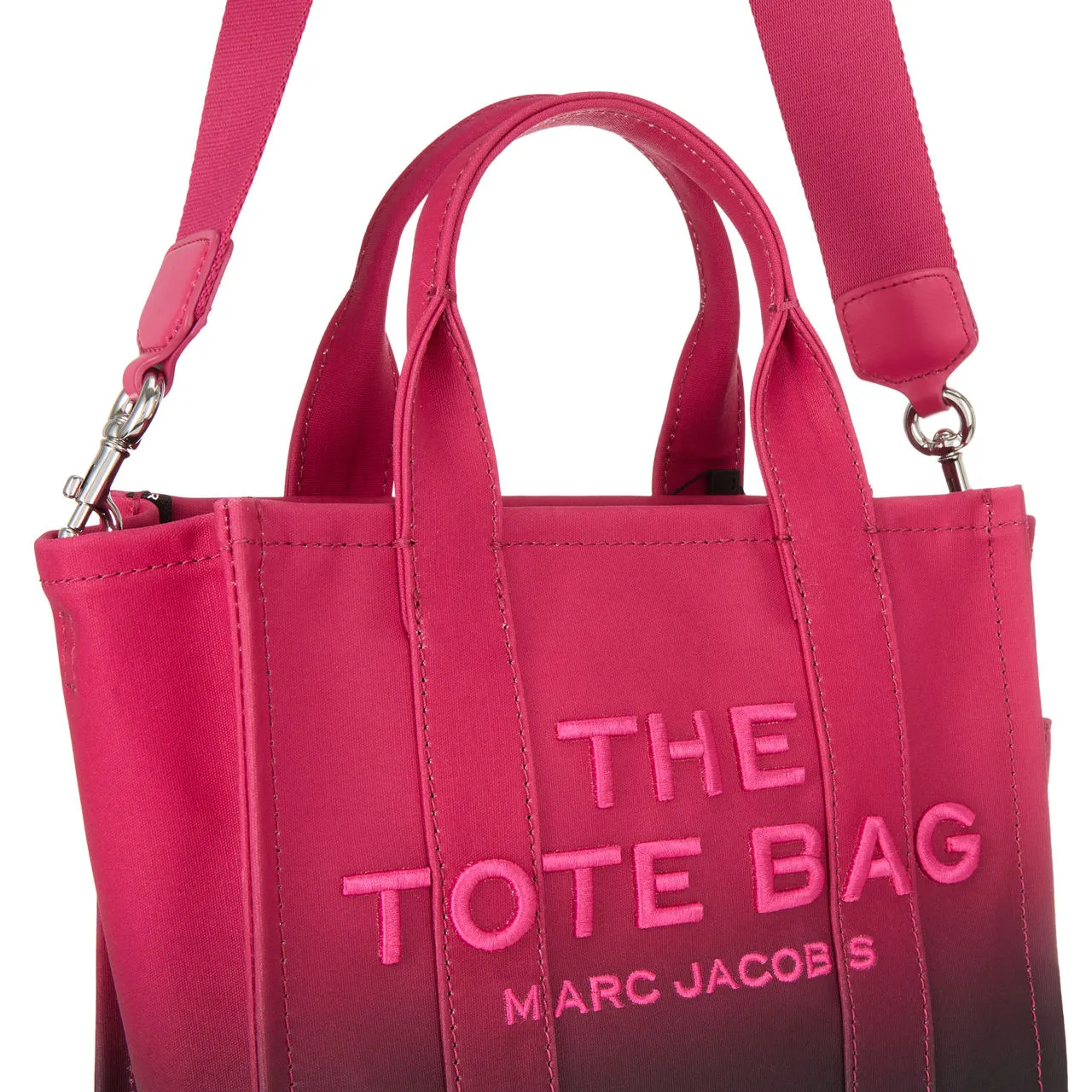 MARC JACOBS The Ombré Coated Canvas Small Tote Bag - Pink Black