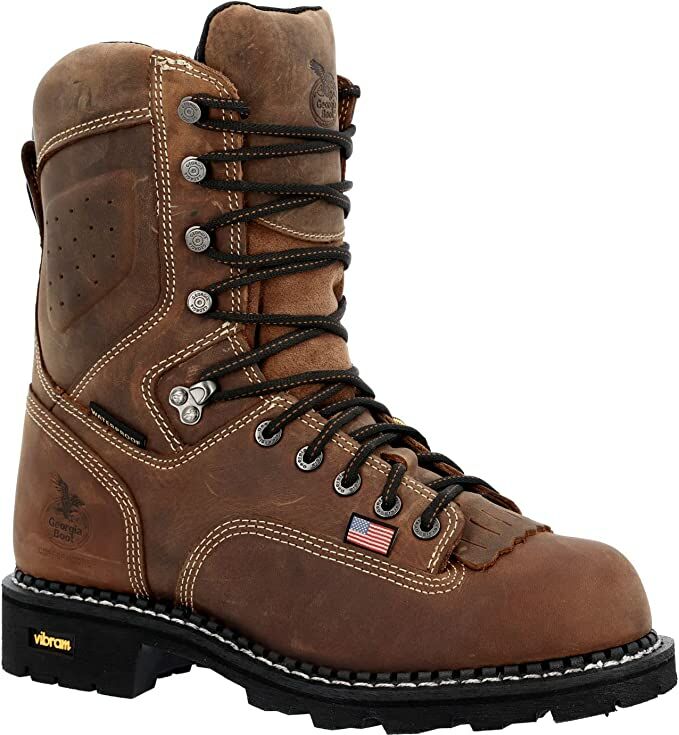 Men's Wedged Waterproof Work Boot in Brown