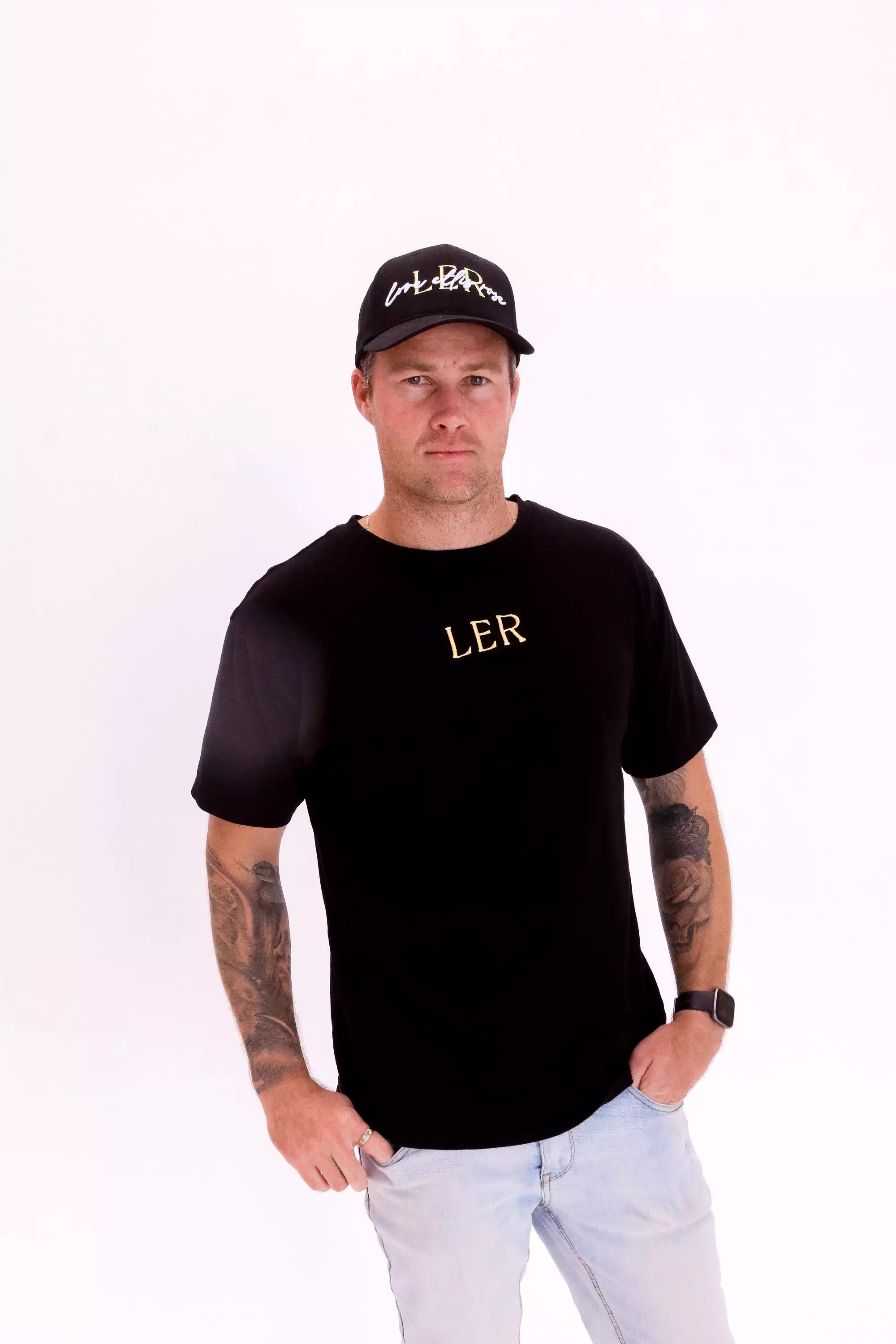 Men's LER Oversized Tee - Black & Yellow