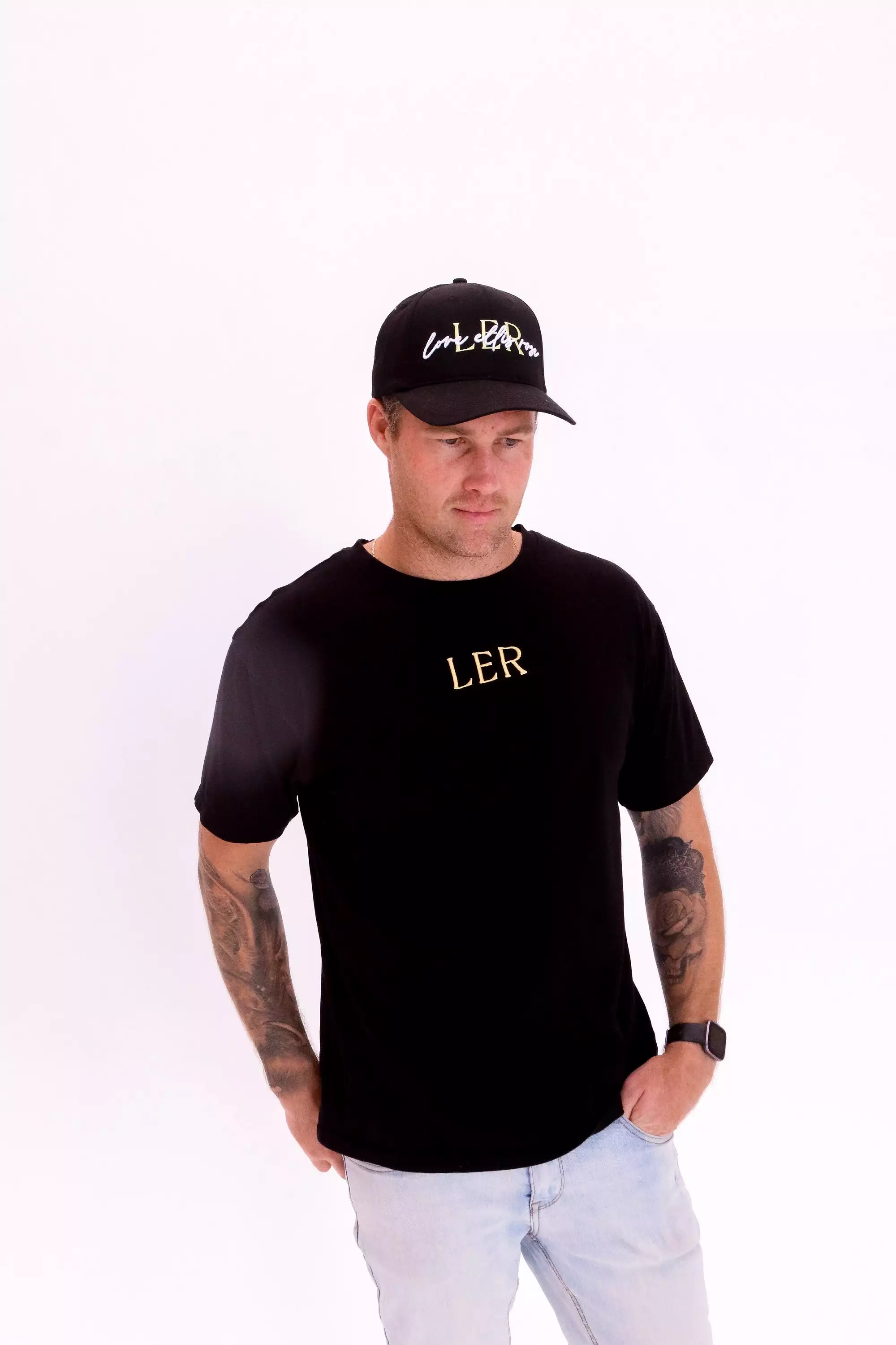 Men's LER Oversized Tee - Black & Yellow