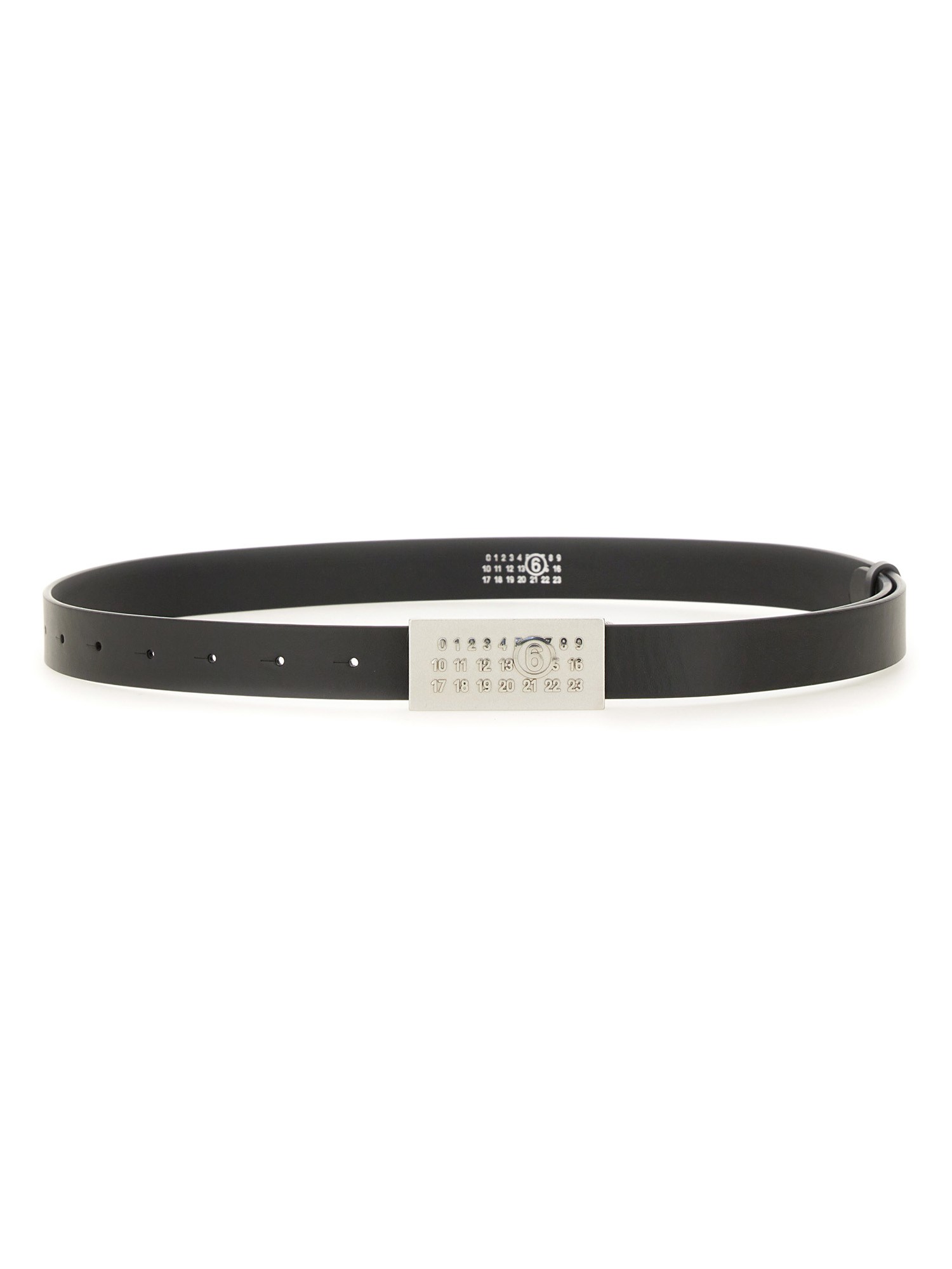 MM6 MAISON MARGIELA    NUMERIC LOGO LEATHER BELT