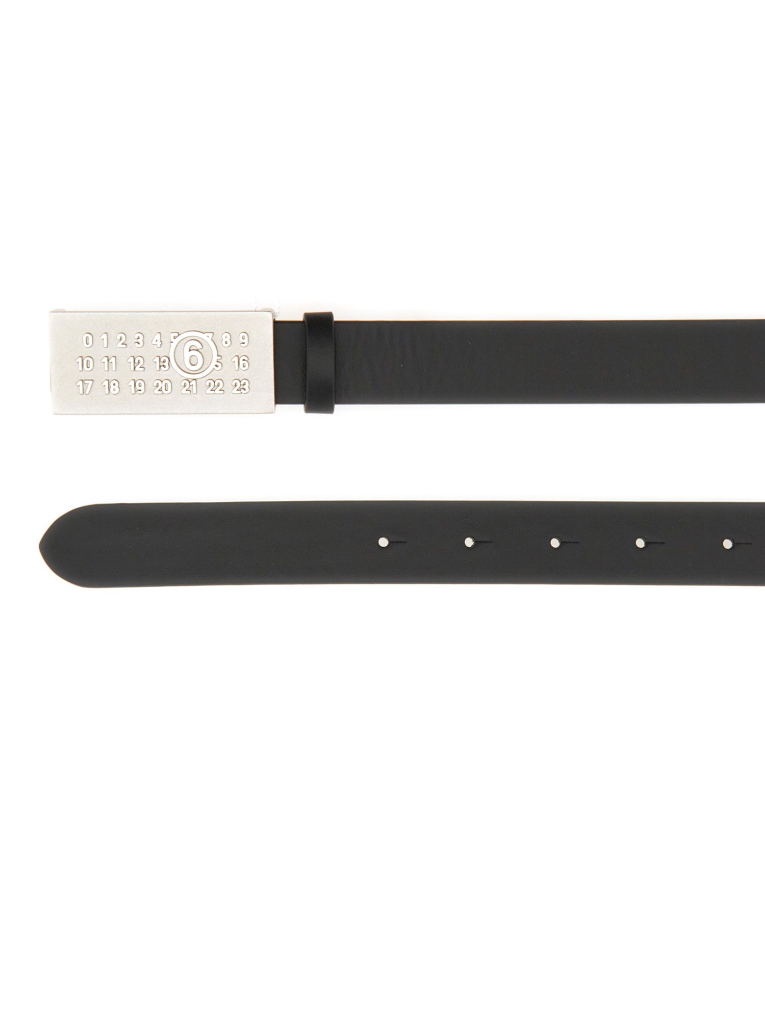 MM6 MAISON MARGIELA    NUMERIC LOGO LEATHER BELT