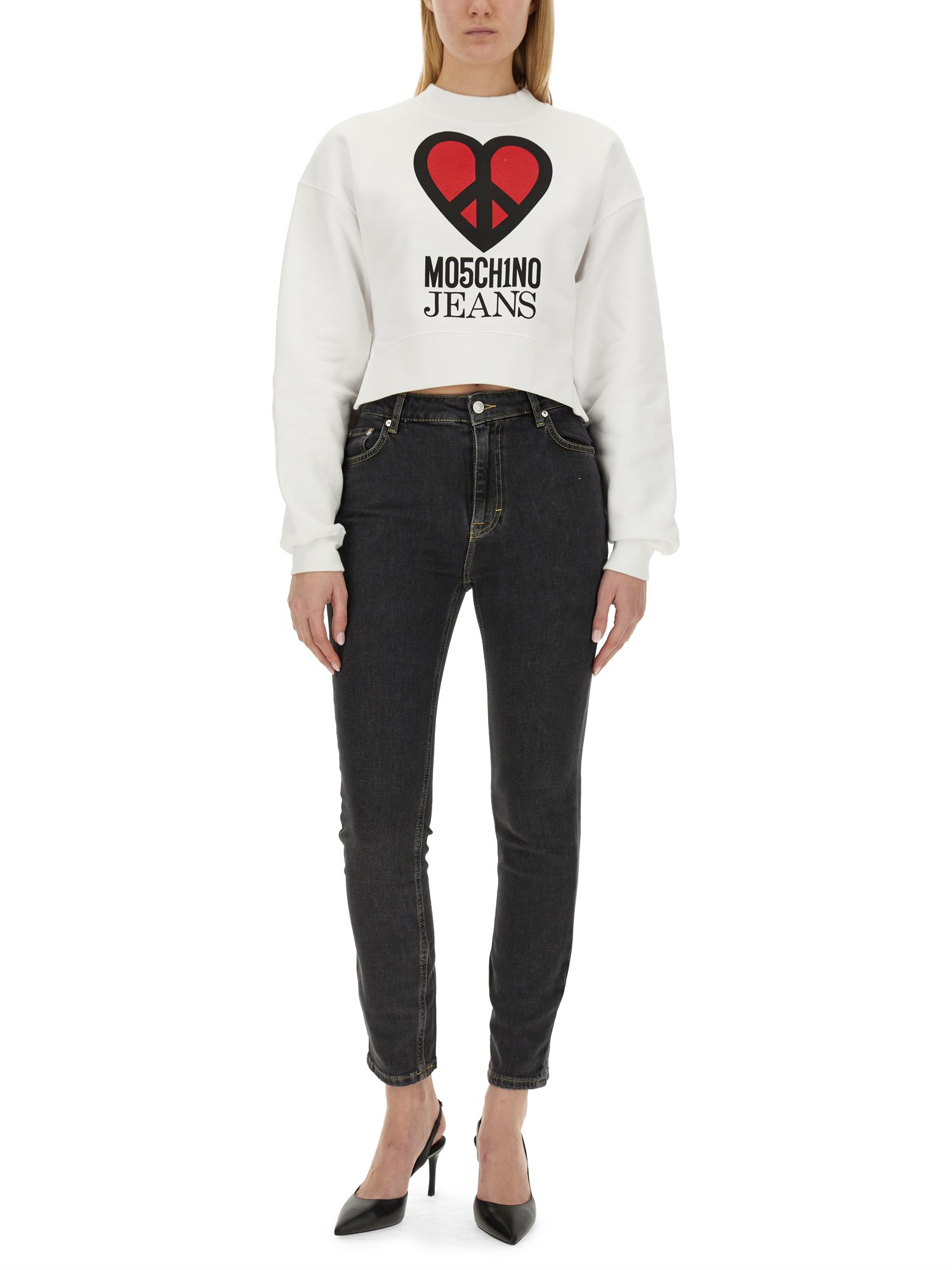 MOSCHINO JEANS    COTTON SWEATSHIRT WITH LOGO