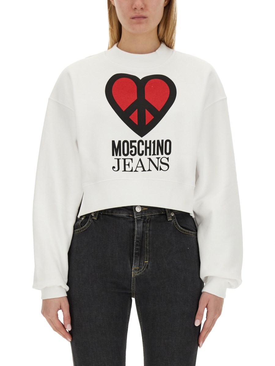 MOSCHINO JEANS    COTTON SWEATSHIRT WITH LOGO