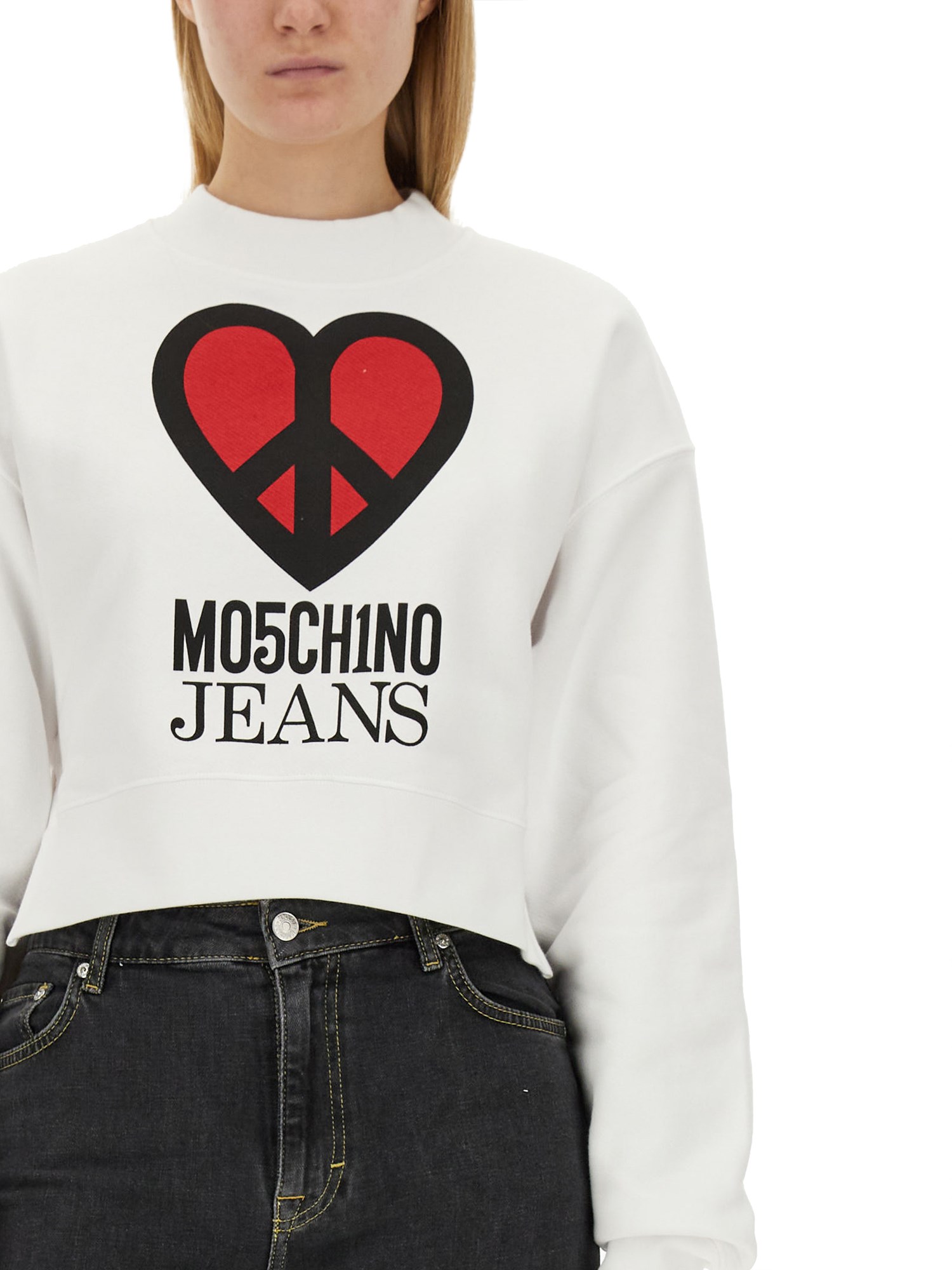 MOSCHINO JEANS    COTTON SWEATSHIRT WITH LOGO