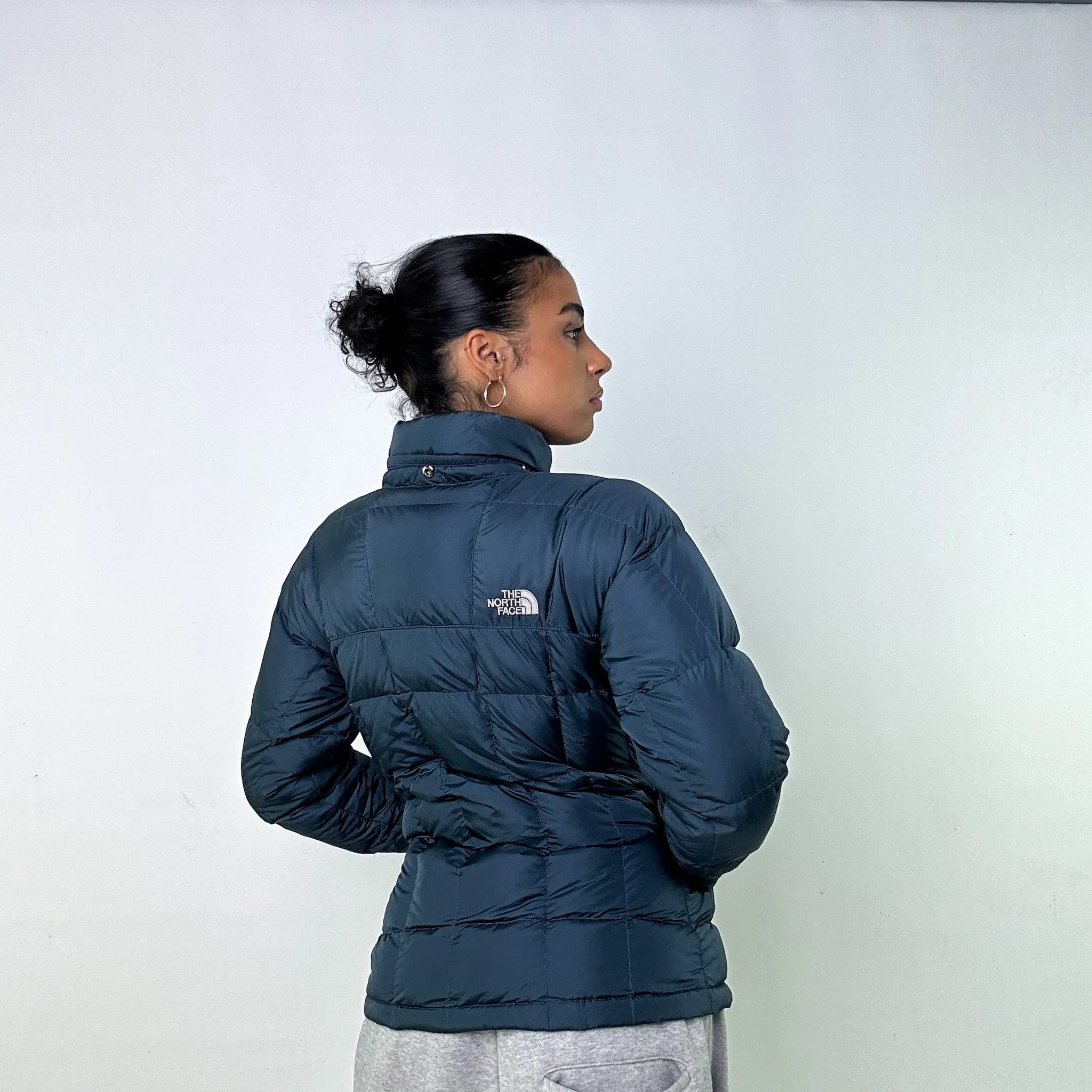 Navy Blue y2ks The North Face Long line Puffer Jacket Coat (XS)