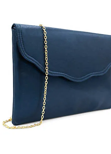 Navy Shimmer ’Doris’ Envelope Clutch Bag by Paradox London | Look Again