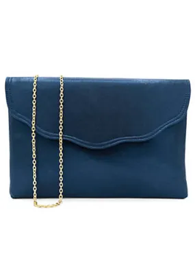 Navy Shimmer ’Doris’ Envelope Clutch Bag by Paradox London | Look Again