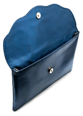 Navy Shimmer ’Doris’ Envelope Clutch Bag by Paradox London | Look Again