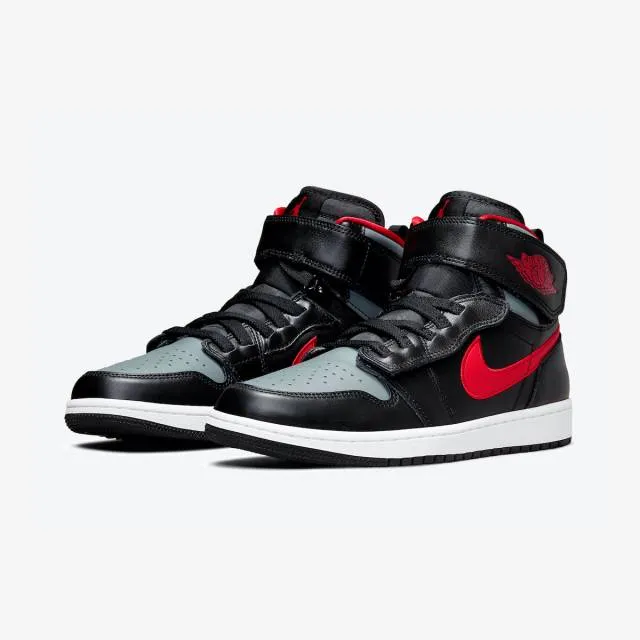 Nike air jordan 1 high flyease (smoke grey gym red/ black/ smoke grey/ white/ gym red) men us 8-13 c