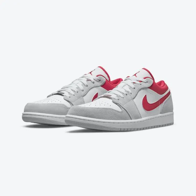 Nike air jordan 1 low se (light smoke grey/ white/ gym red) men u