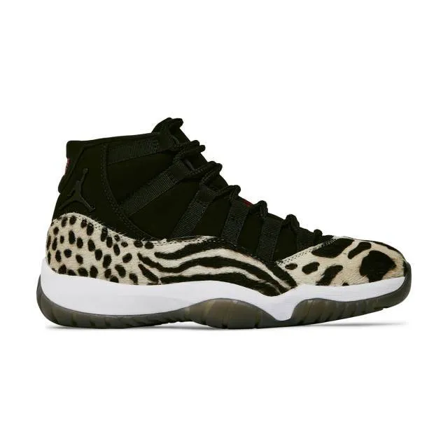 Nike women's air jordan 11 retro (animal instinct/ multi-color/ black/ gym red/ sail/ white) sizes 6