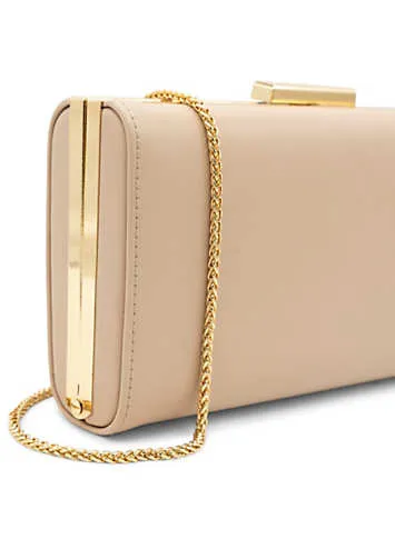 Nude Faux Leather ’Dasha’ Box Clutch Bag by Paradox London | Look Again