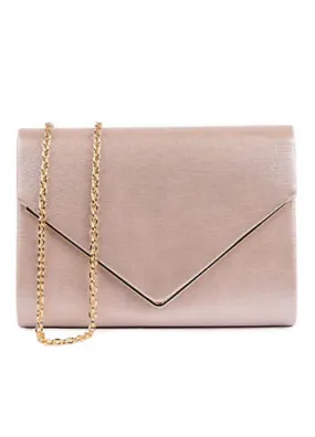 Nude Shimmer Darcy Clutch Bag by Paradox London | Look Again