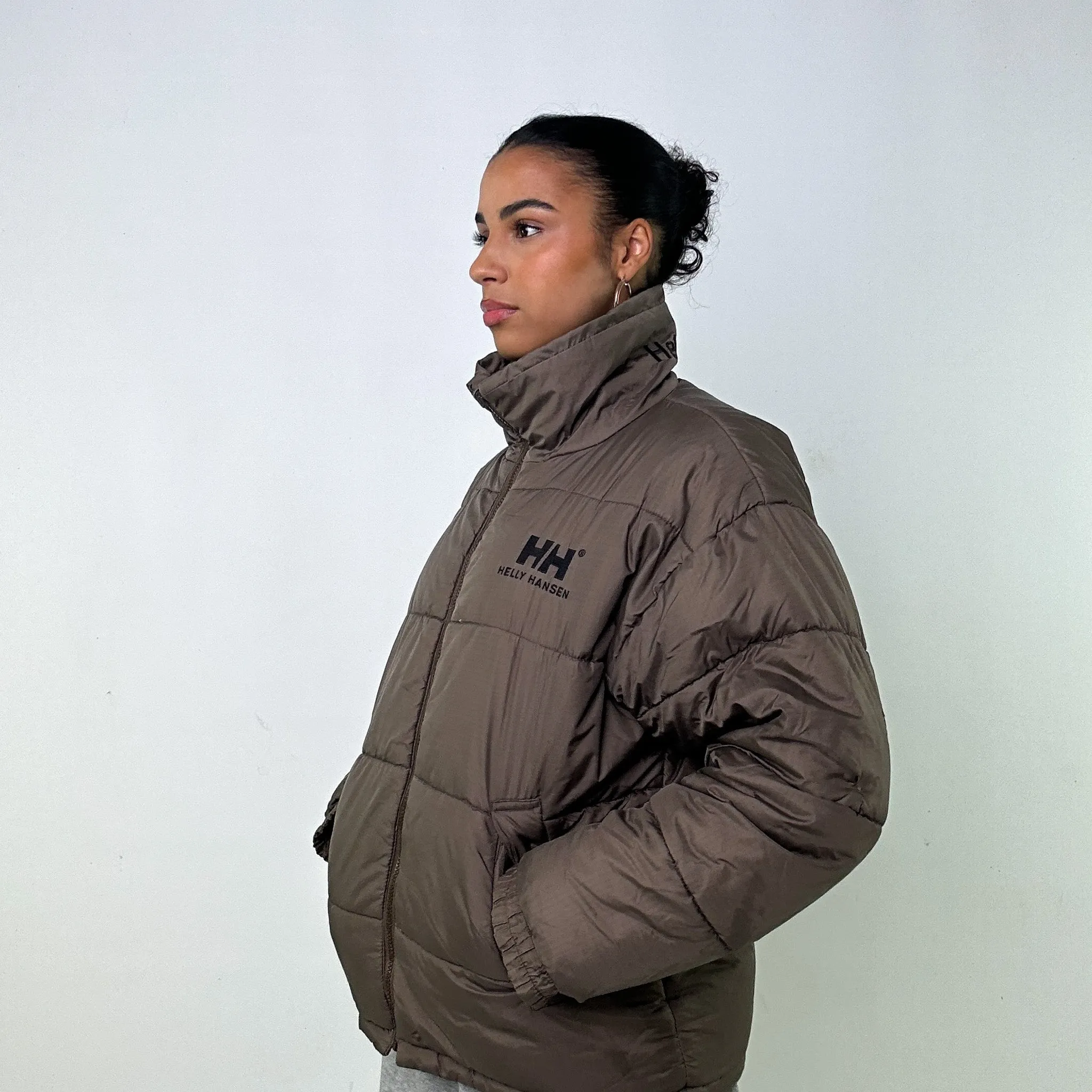 OLIVE GREEN 90S HELLY HANSEN PUFFER JACKET COAT (