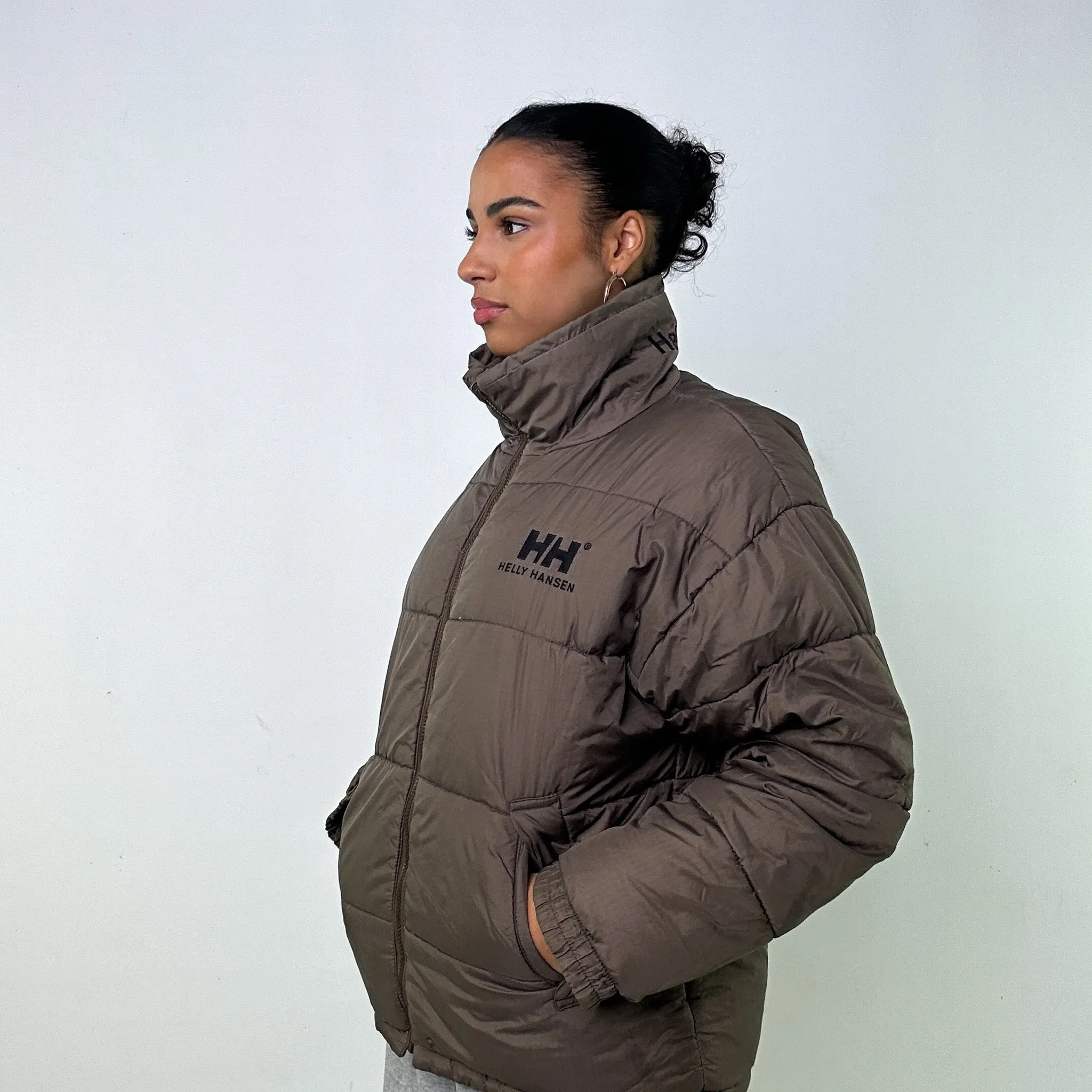 OLIVE GREEN 90S HELLY HANSEN PUFFER JACKET COAT (