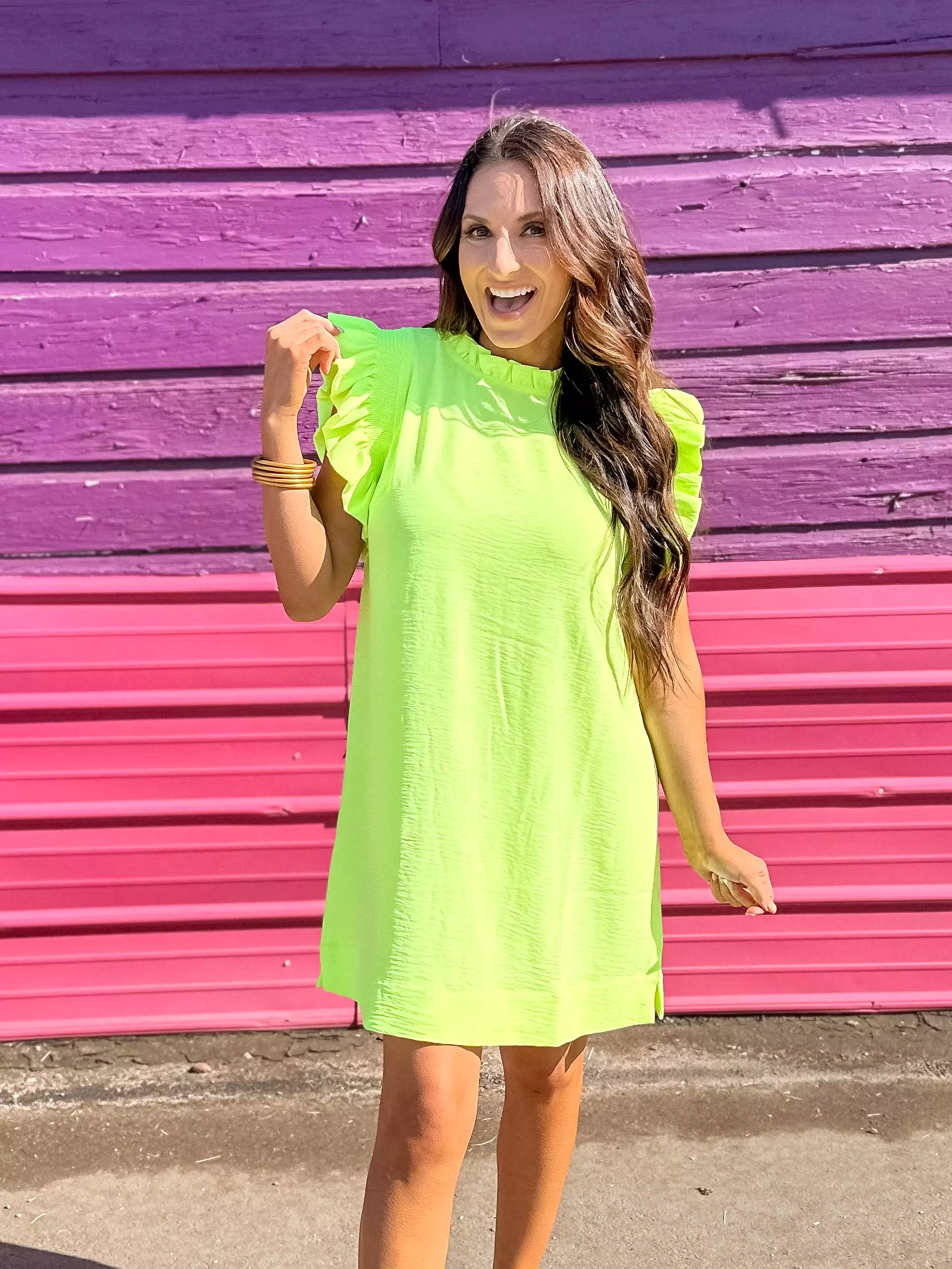 One More Thing Lime Green Dress