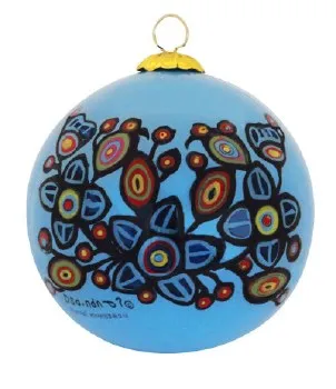 Ornament Flowers And Birds By Norval Morrisseau