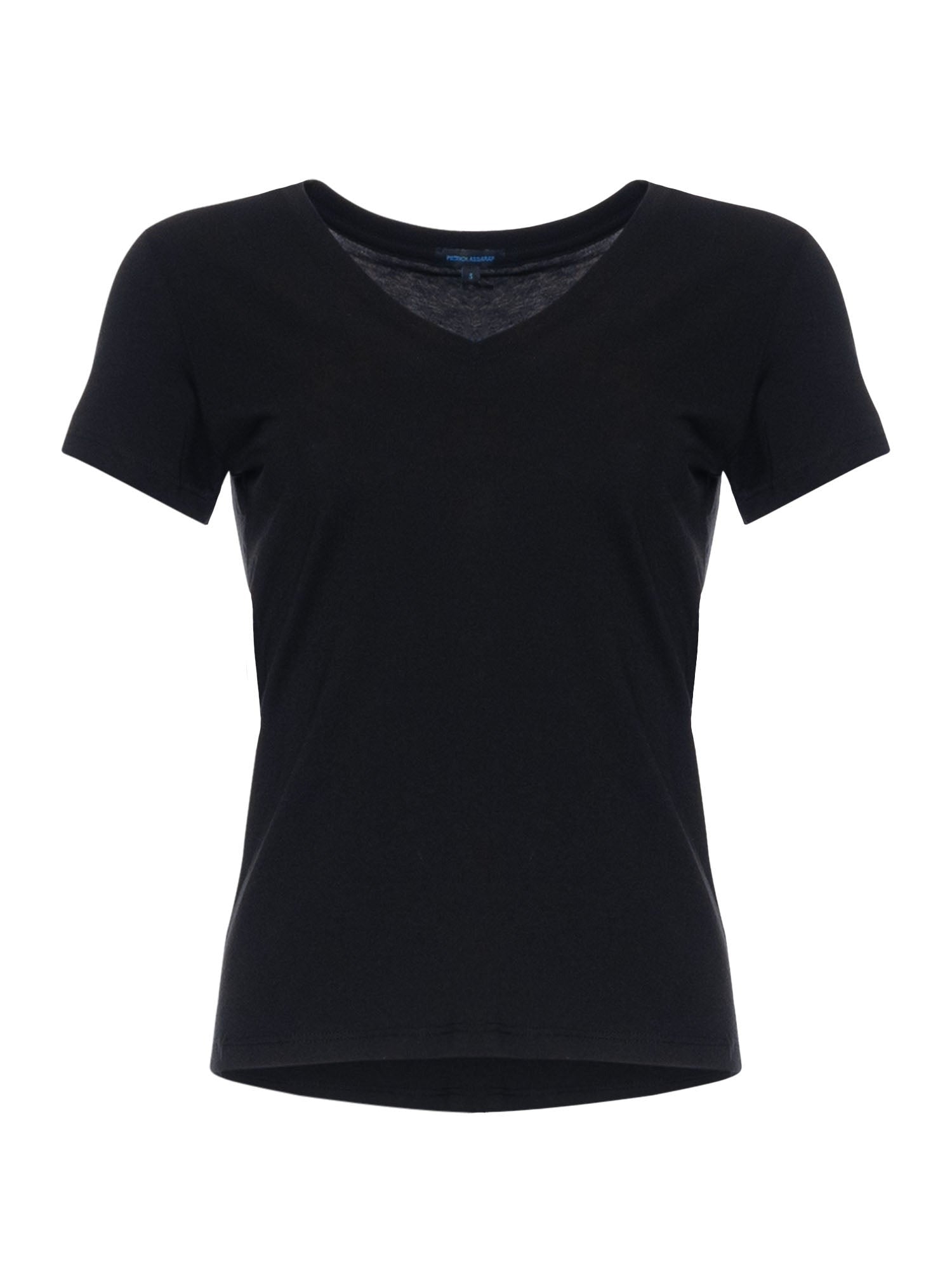 Patrick Assaraf Classic Fit V Neck Black