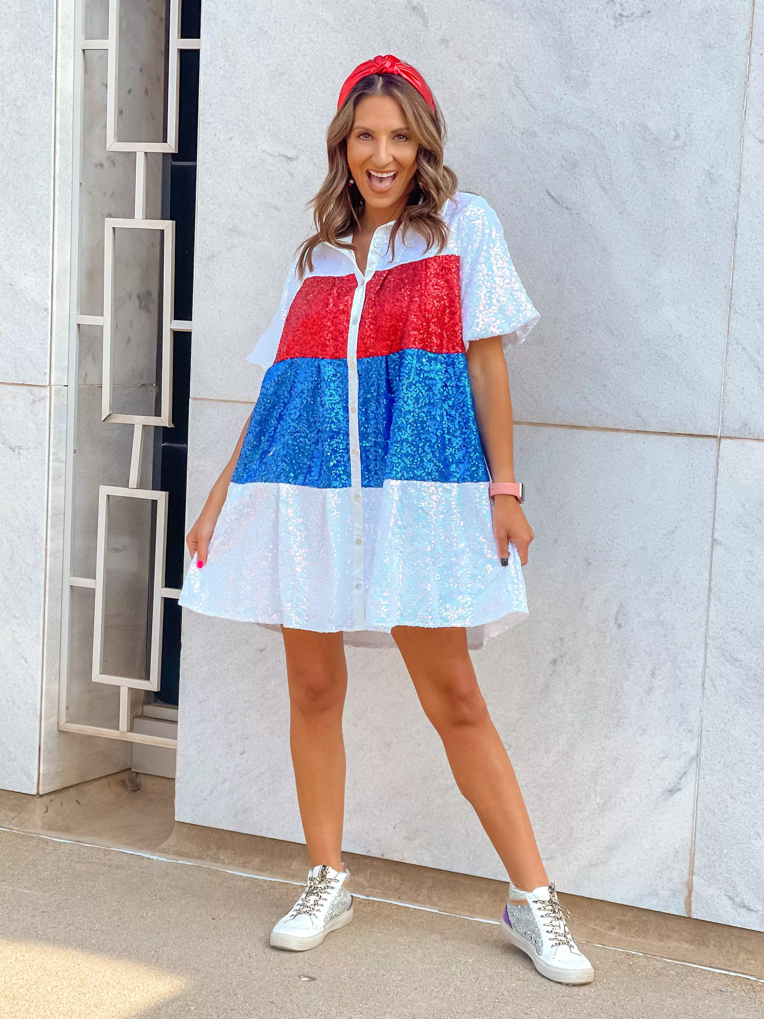 Patriotic Princess Color Block Dress