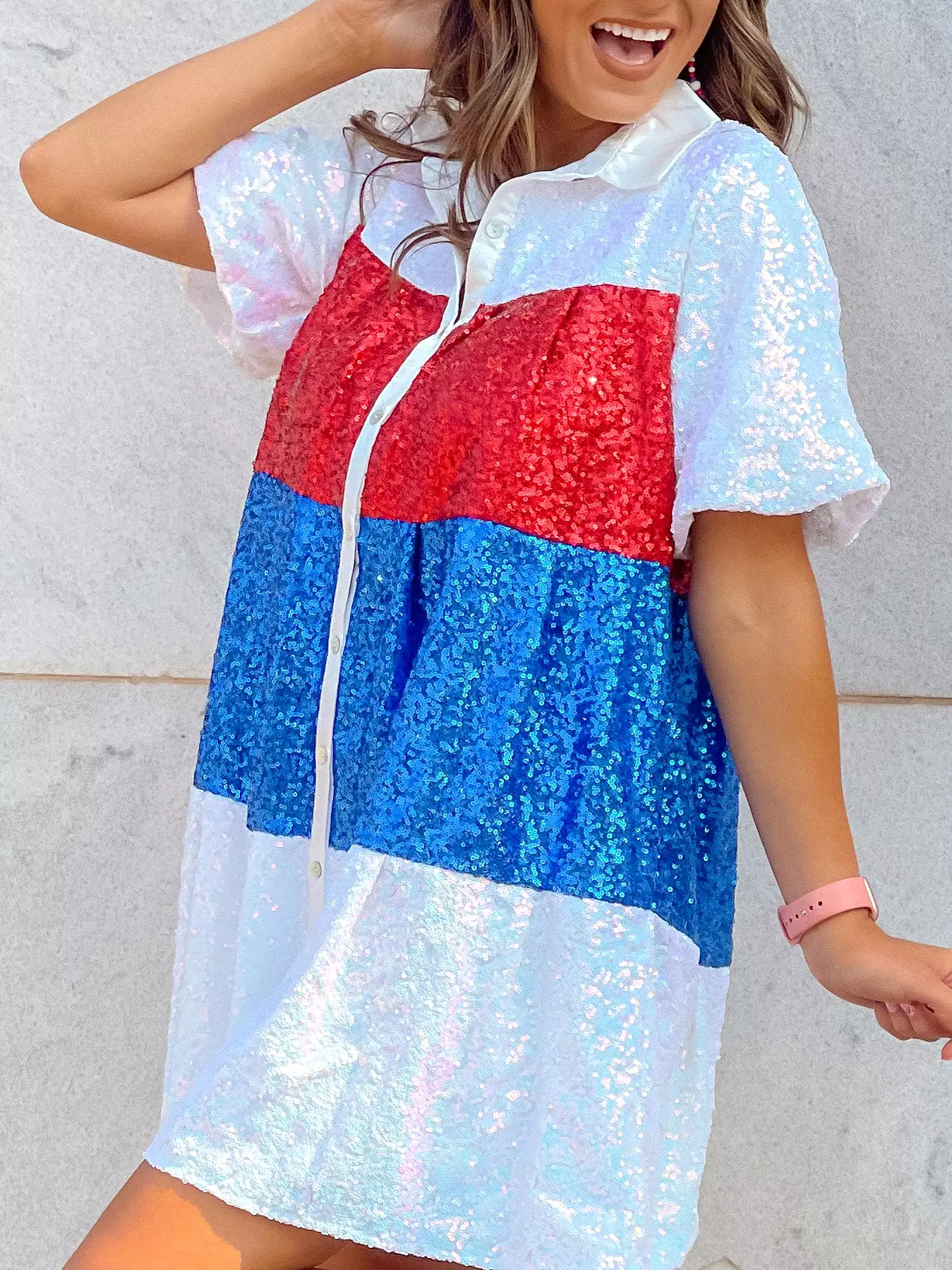 Patriotic Princess Color Block Dress