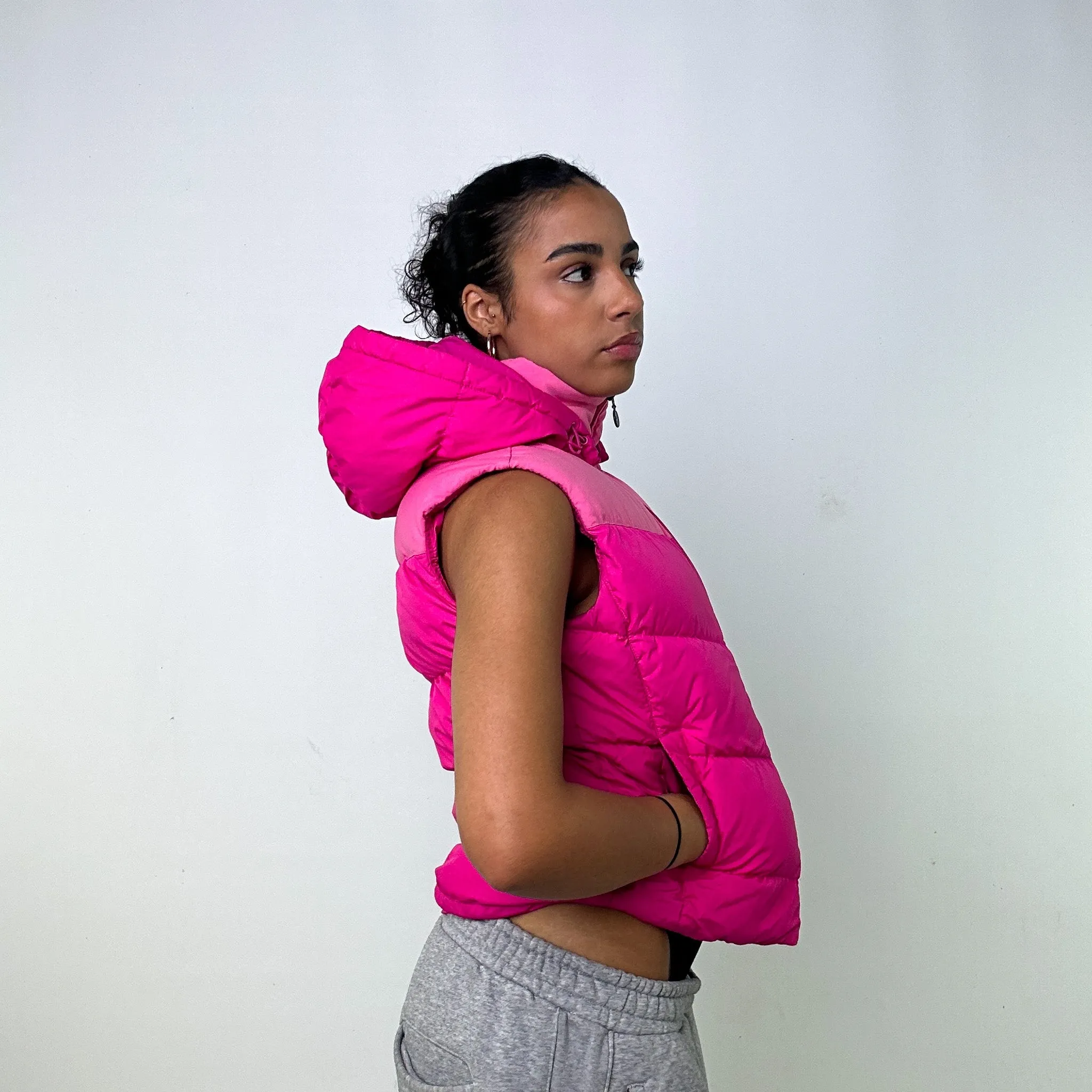 Pink y2ks NIKE Puffer Jacket Coat Gilet (S)