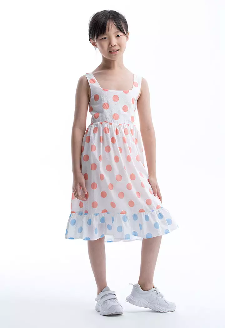 Polka Dot Printed Inner Dress With Kimono Set