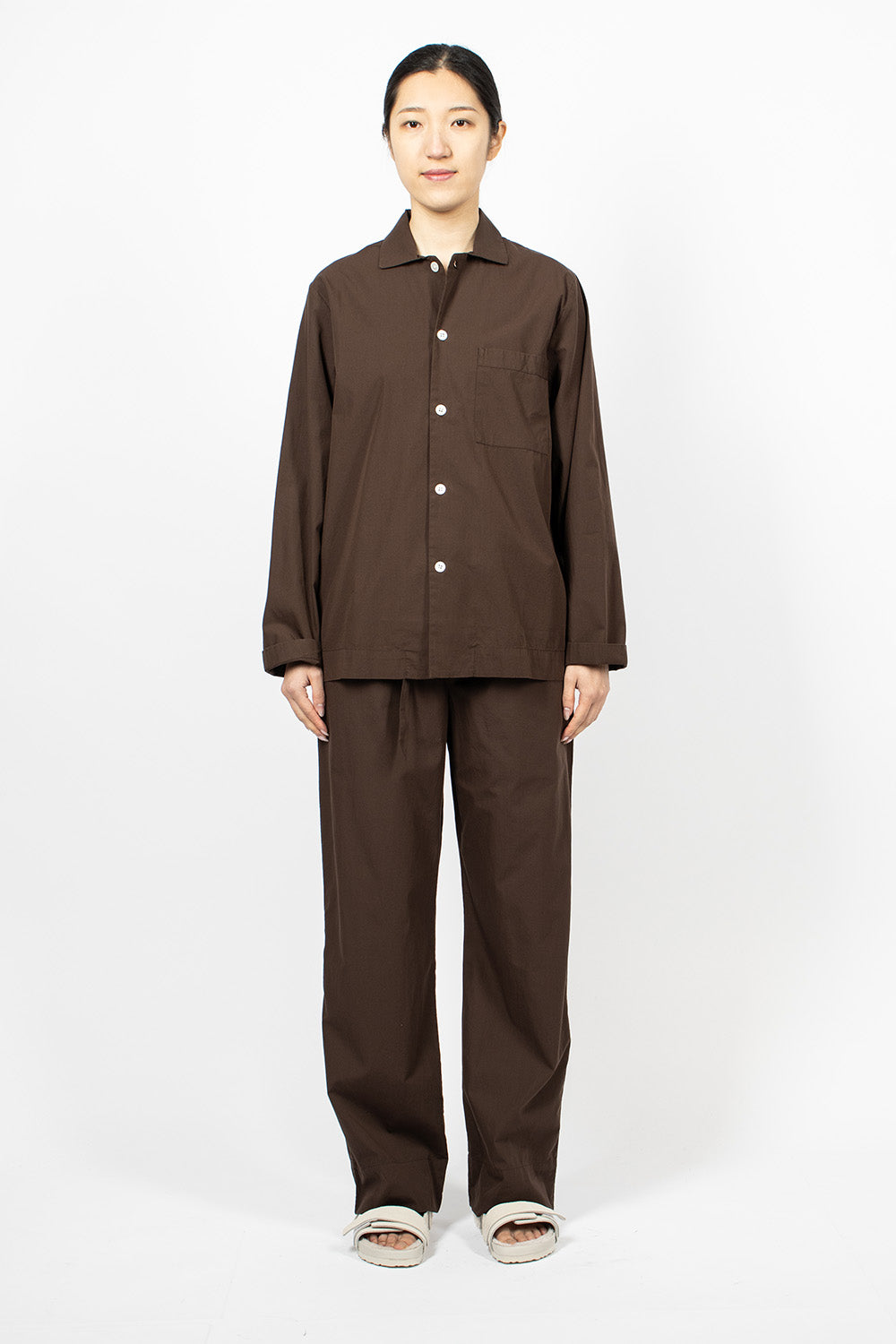 Poplin Pyjama Pants Coffee