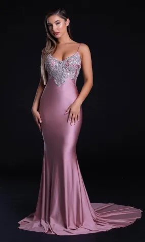 Portia and Scarlett PS21226 - V-Neck Backless Prom Dress