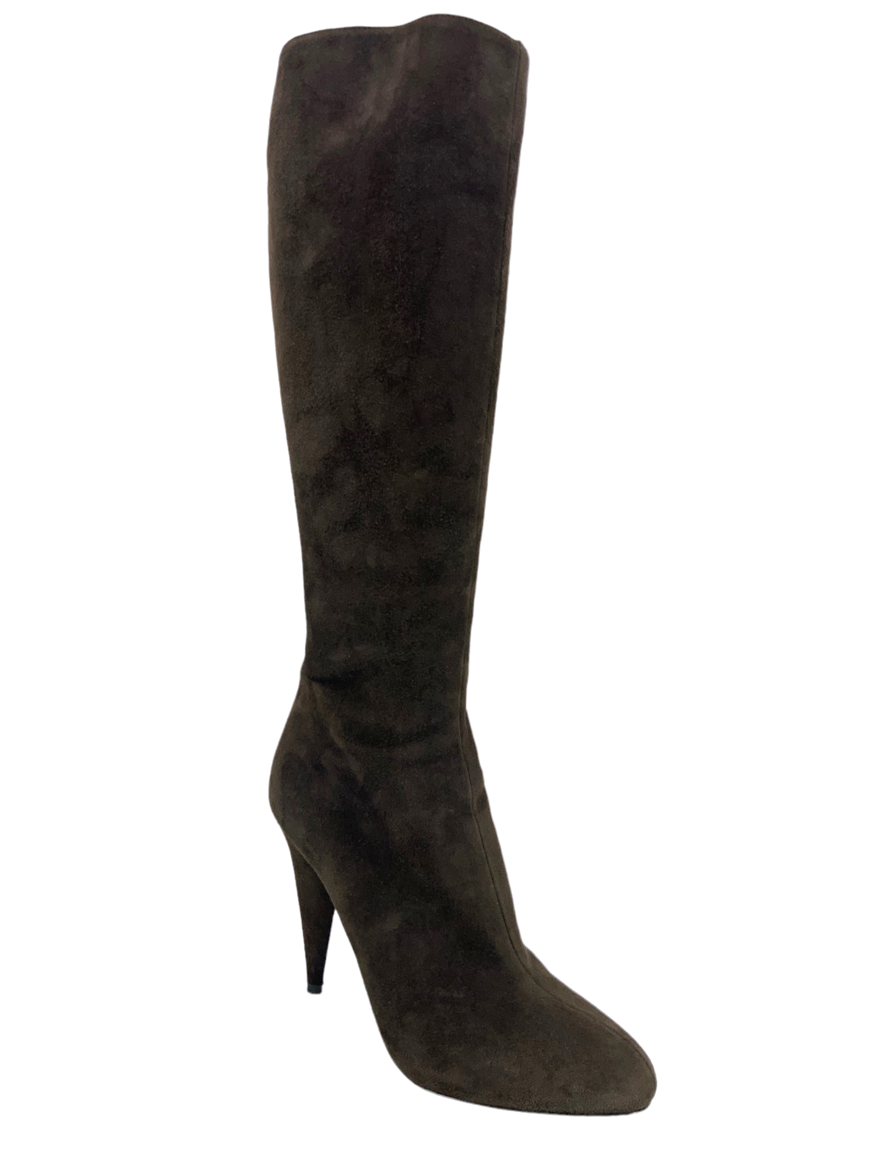 Prada Suede Tall Knee-High Boots Size 7.5